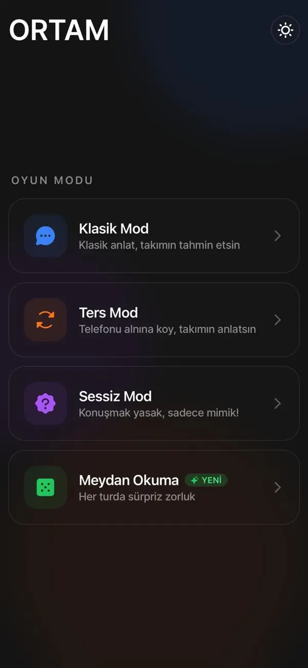 Ortam : Kelime Oyunu