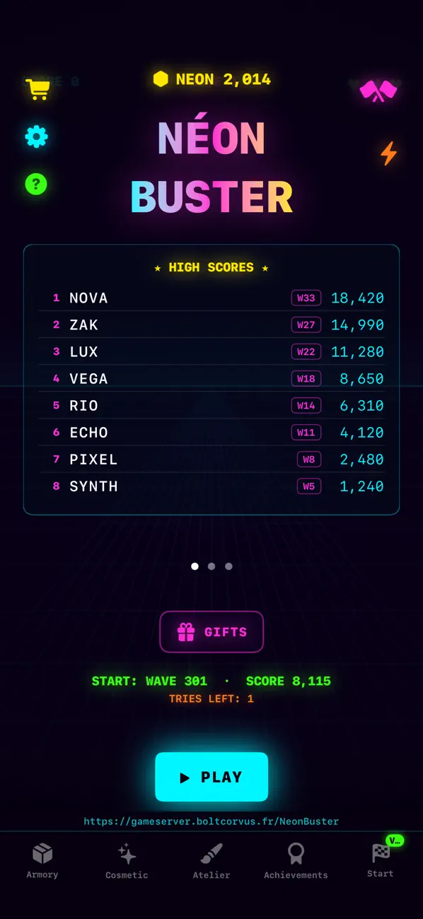 Neon Buster: Balls & Cannon