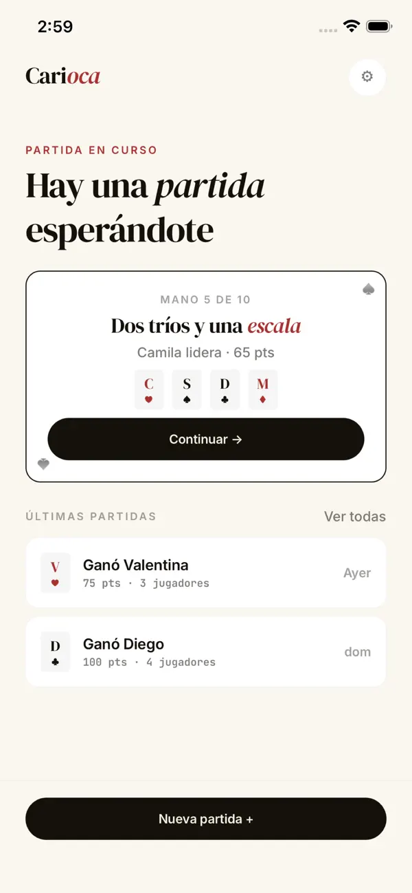 Carioca · Puntajes