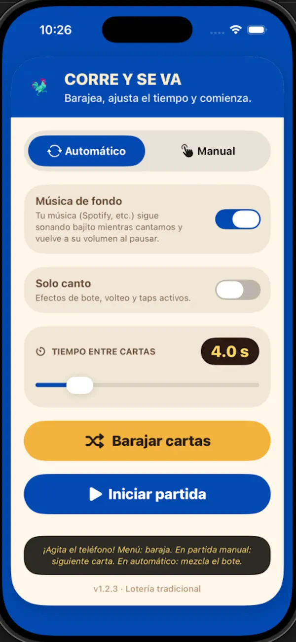 Lotería: ¡Corre y Se Va!