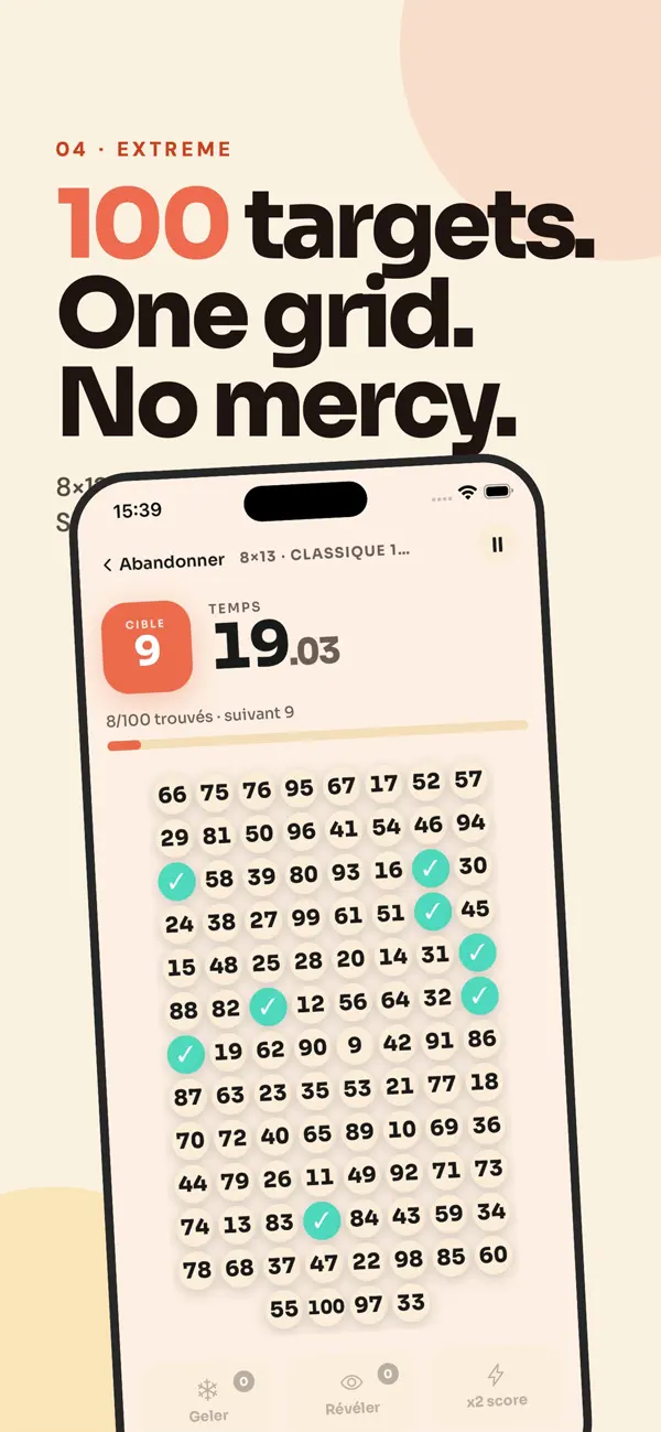Tap 1-100 : Tap Numbers