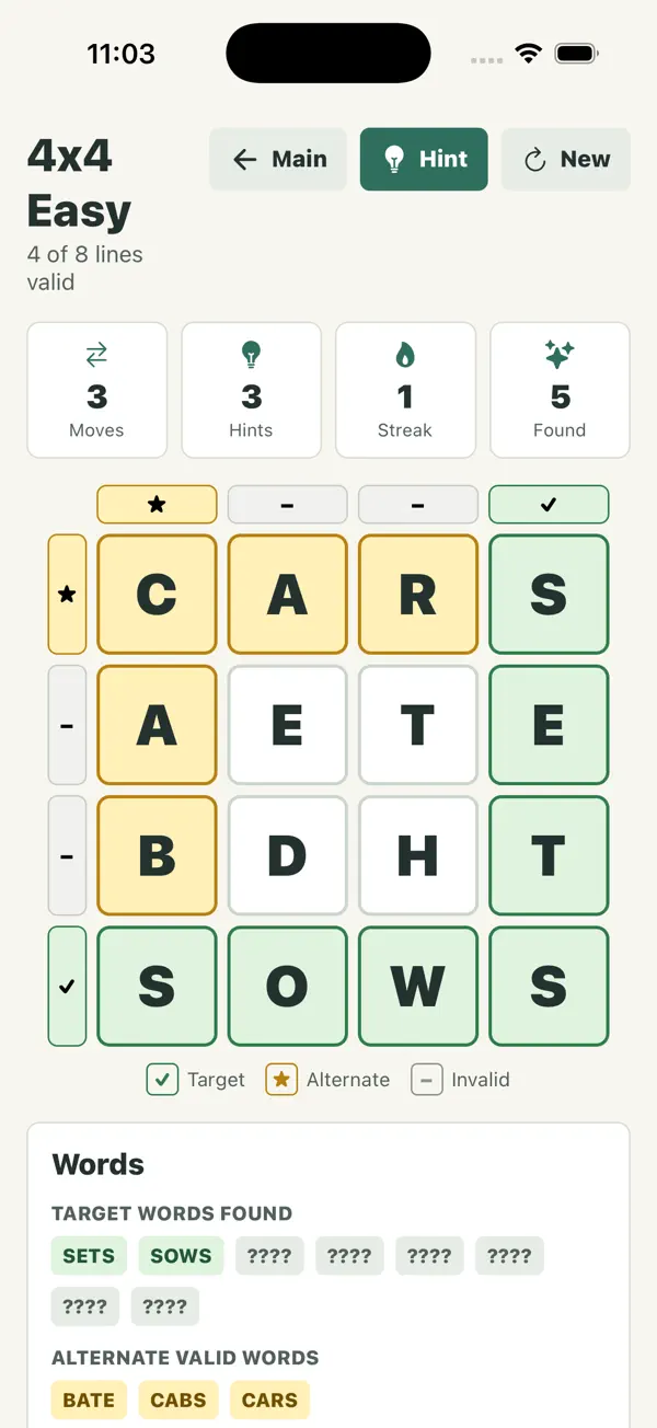 Square Word Scramble
