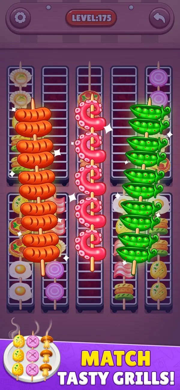 Food Sort: BBQ Skewer Puzzle