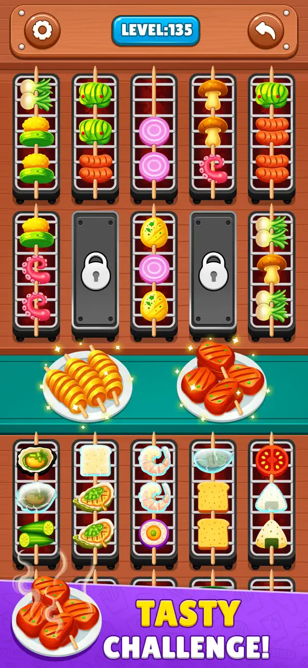 Food Sort: BBQ Skewer Puzzle