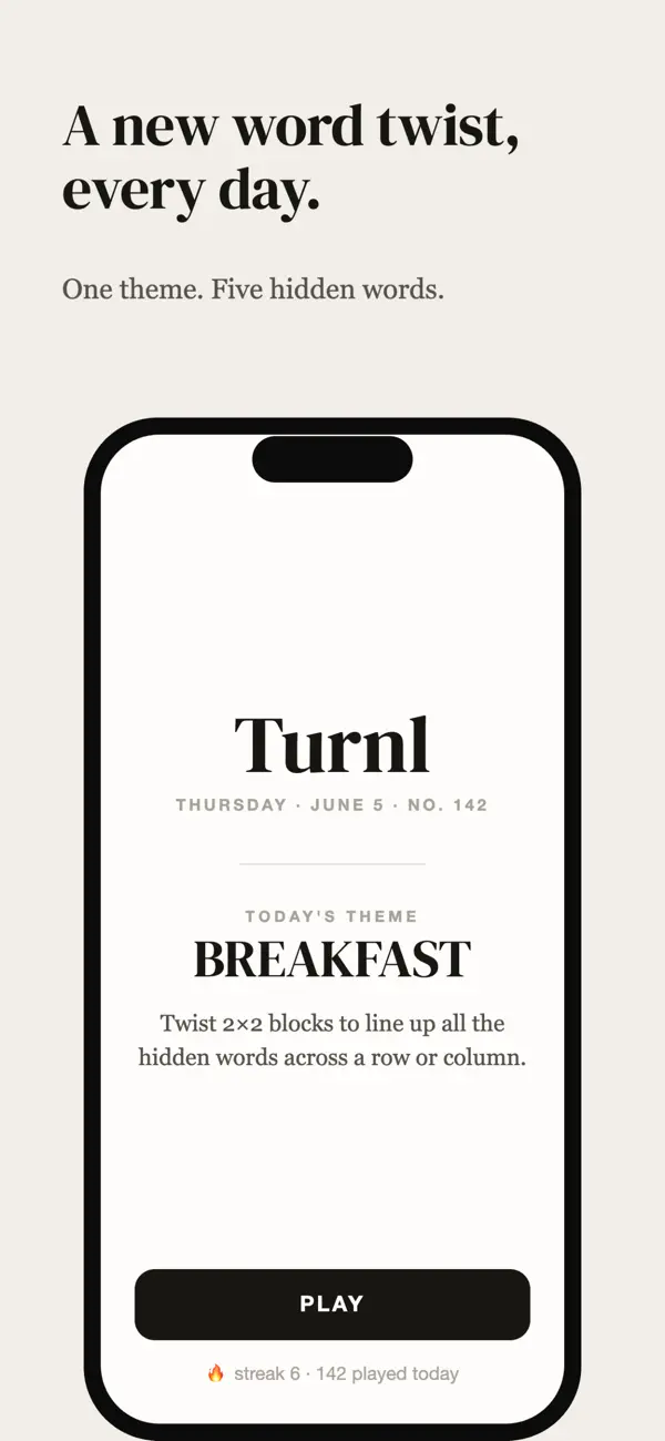 Turnl: Daily Word Twist