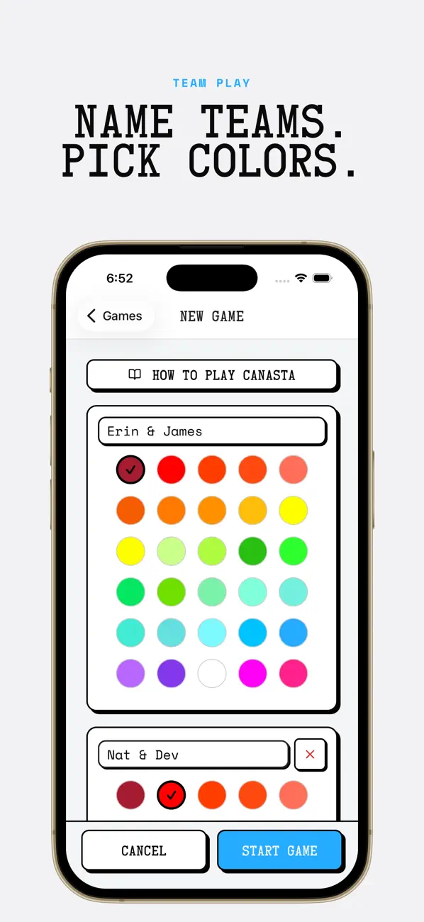 Canasta Score Tracker