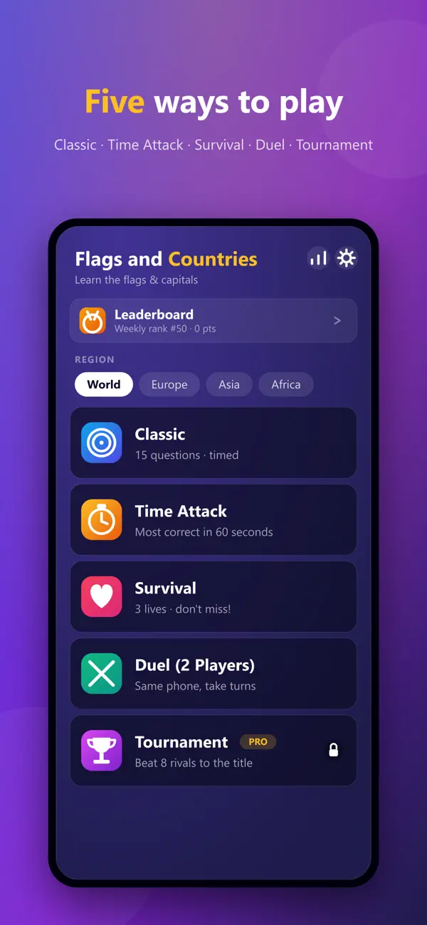 Flags and Countries Quiz Game