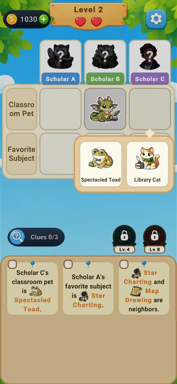Fit The Clues: Logic Puzzles