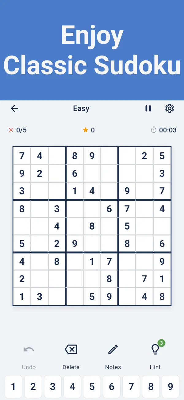 Sudoku Classic - Number Puzzle
