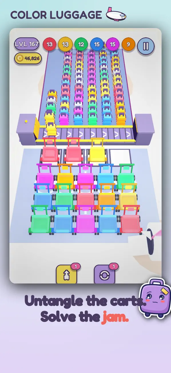 Color Luggage Sort