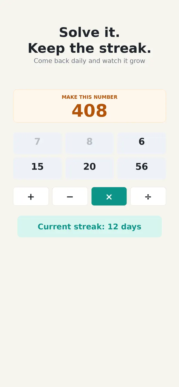 Sumday: Daily Number Puzzle