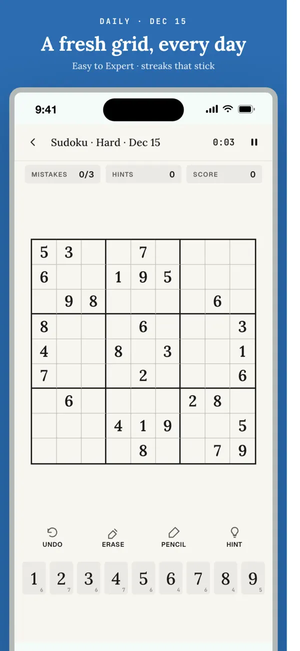 Sudoku Daily: Number Puzzle