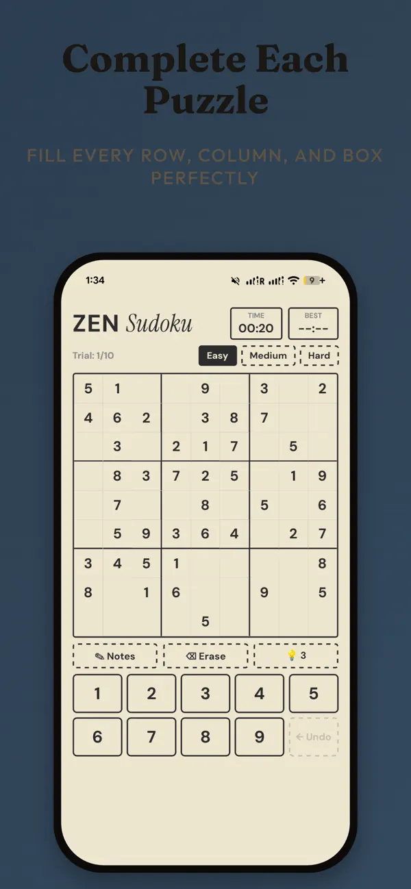 Zen Sudoku: Classic Puzzle