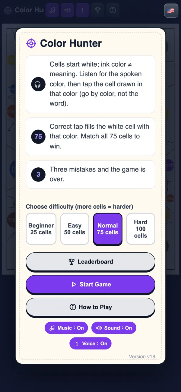 Color Hunter - Stroop Game