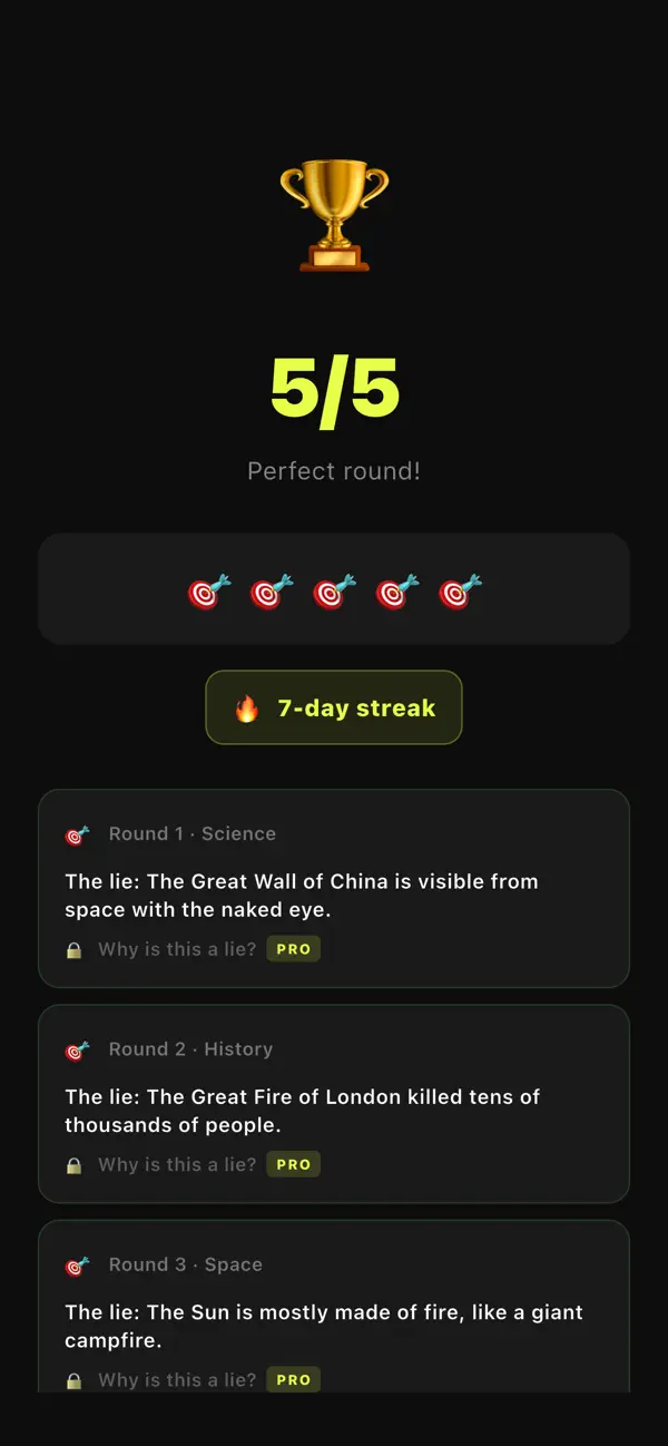 One Lie: Brain Trivia Game