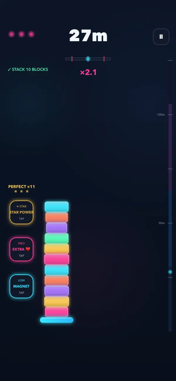Paddle Stack: Neon Tower