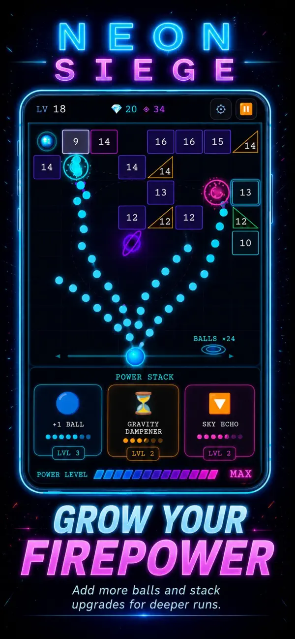 Neon Siege: Brick Breaker