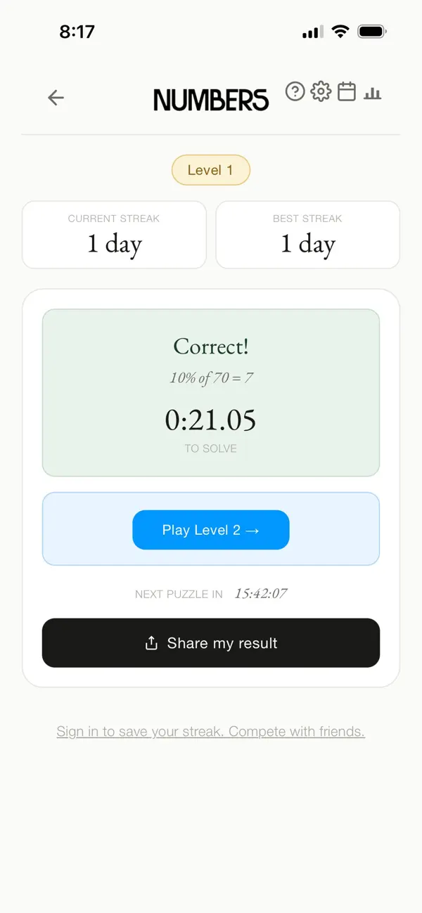 Daily Numbers