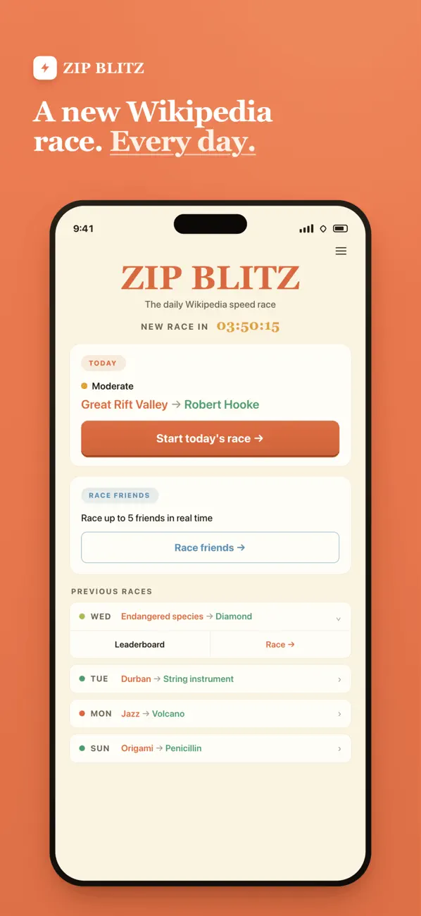 Zip Blitz - Wikipedia Races