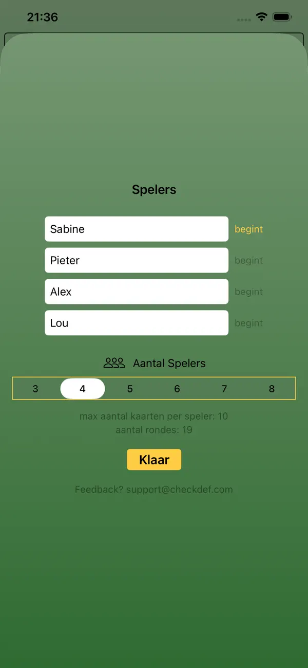 Boerenbridge Scoreblad