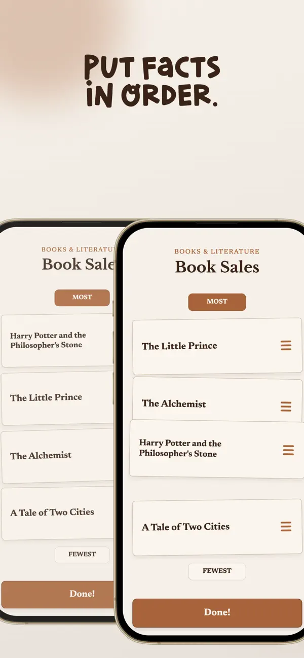 Sort Quiz: Trivia sorting game