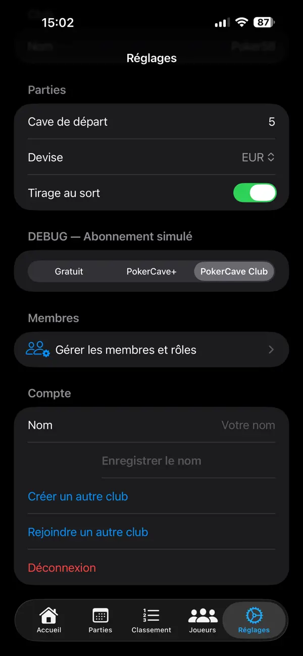 PokerCave — Suivi Poker