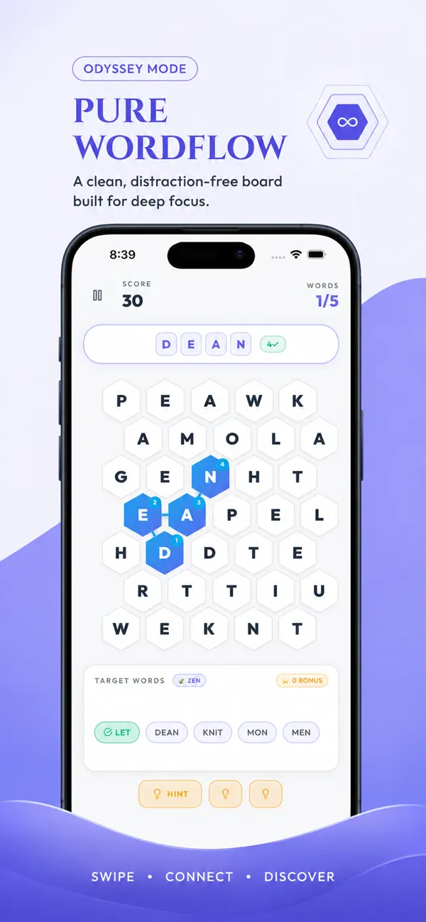 Hexora: Word Hunt Hex Puzzle