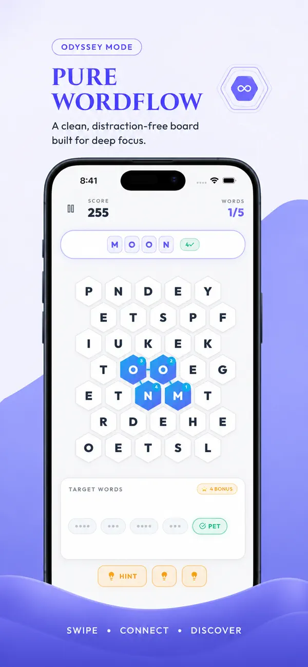 Hexora: Word Hunt Hex Puzzle