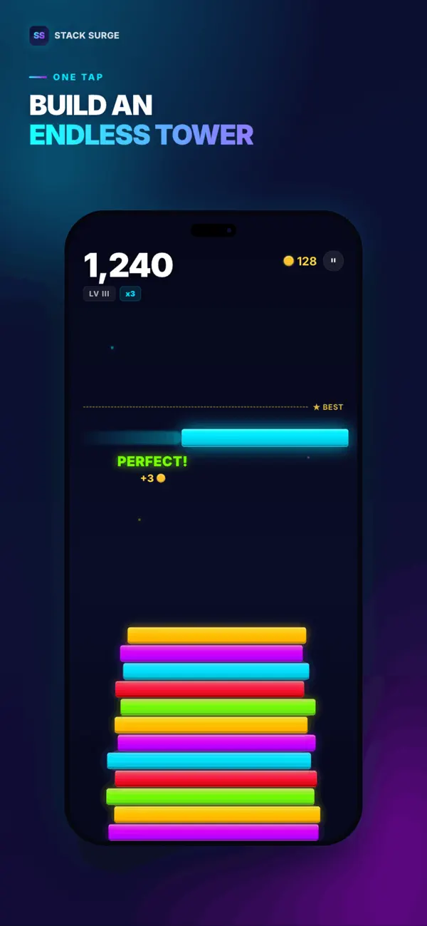 Stack Surge: Block Tower