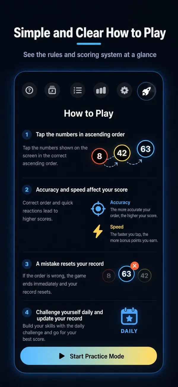 NumberOrder: Tap Puzzle