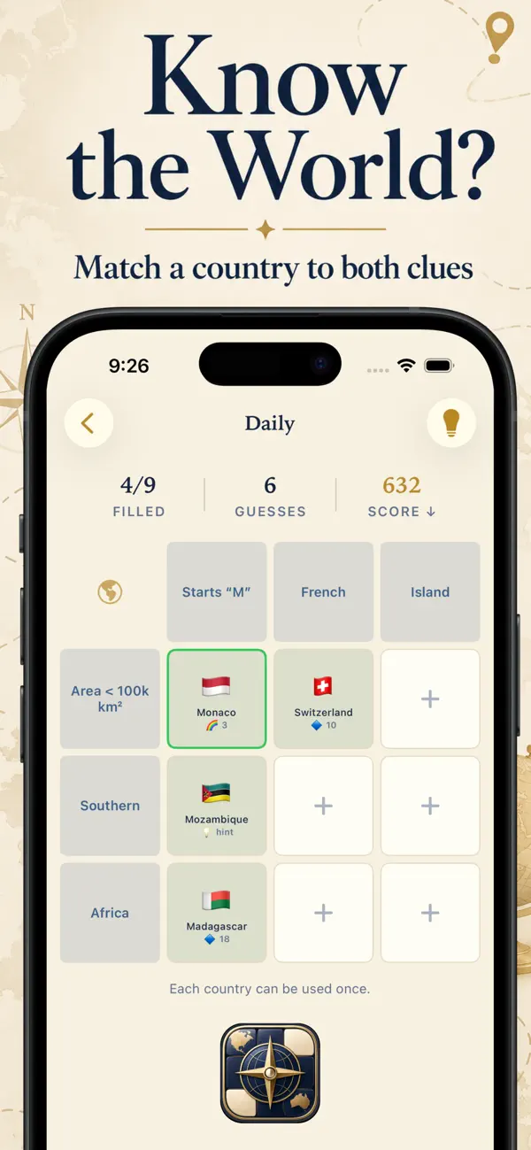 Geogrid: Country Guess Game