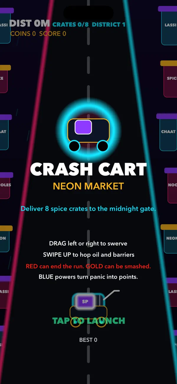 Crash Cart: Neon Market Game