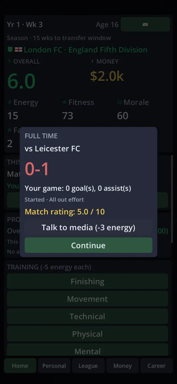 Striker Career