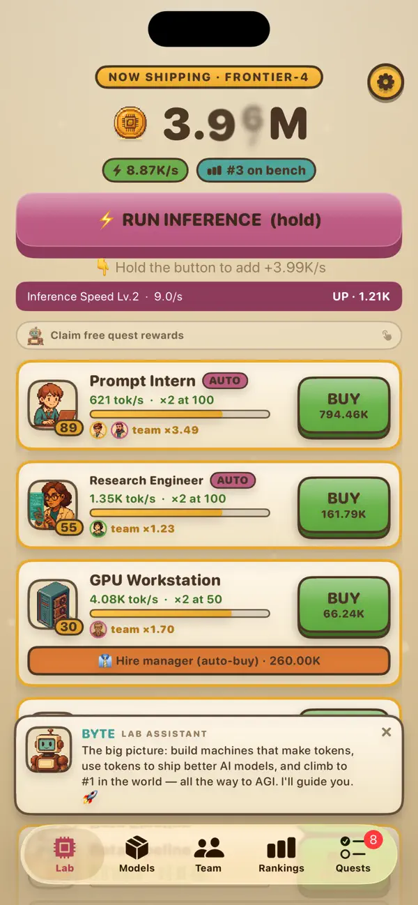Token Tycoon: AI Lab Idle