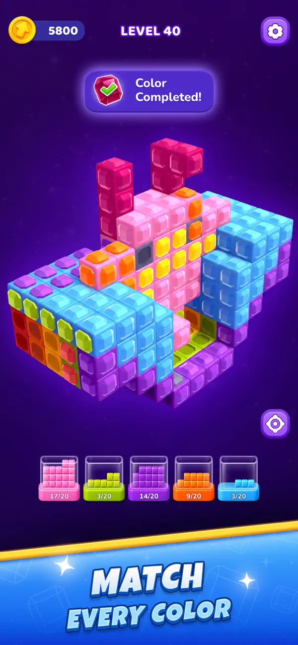 Gem Mosaic: 3D Sort Puzzle
