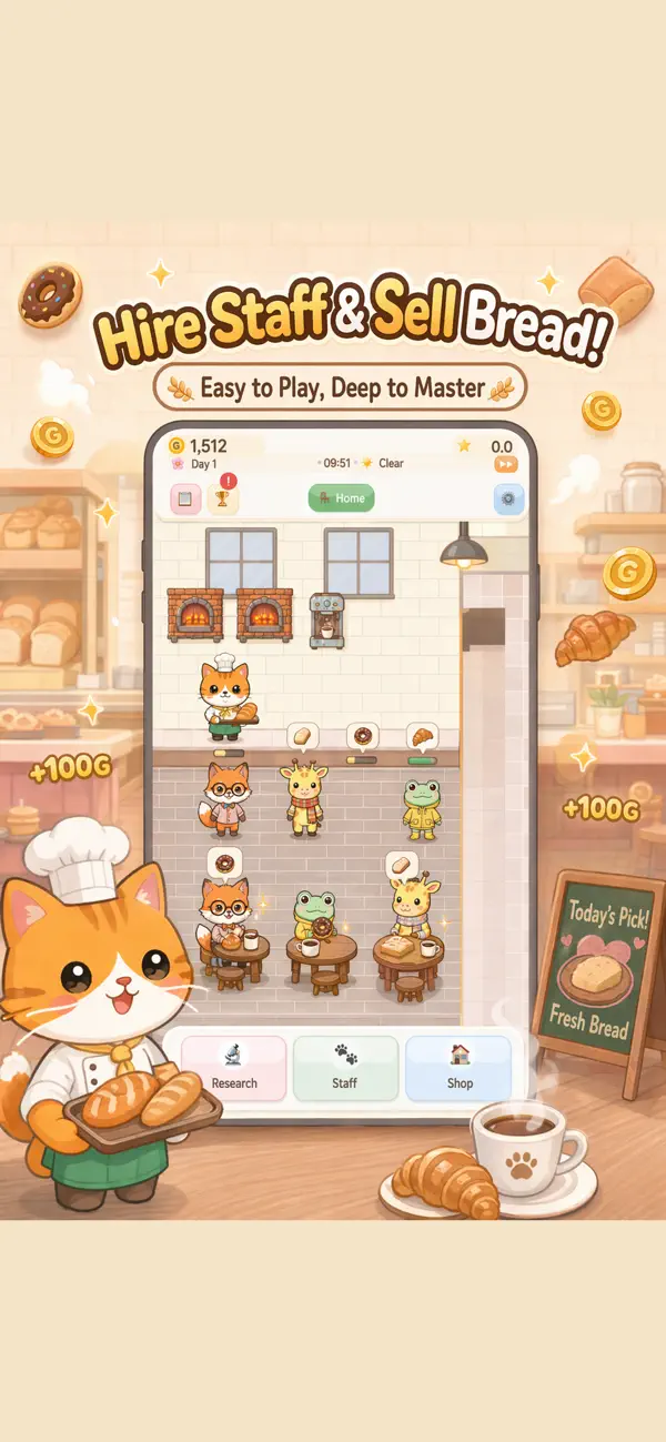 Cat Bakery Tycoon: Idle Cafe