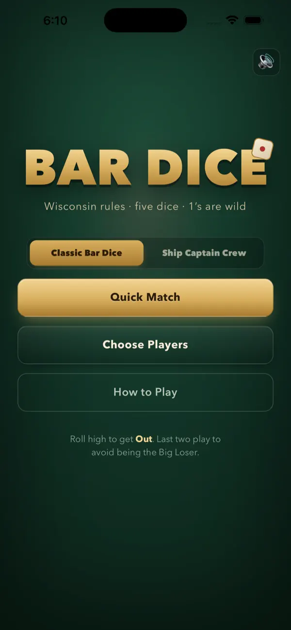 Bar Dice - Pass & Play