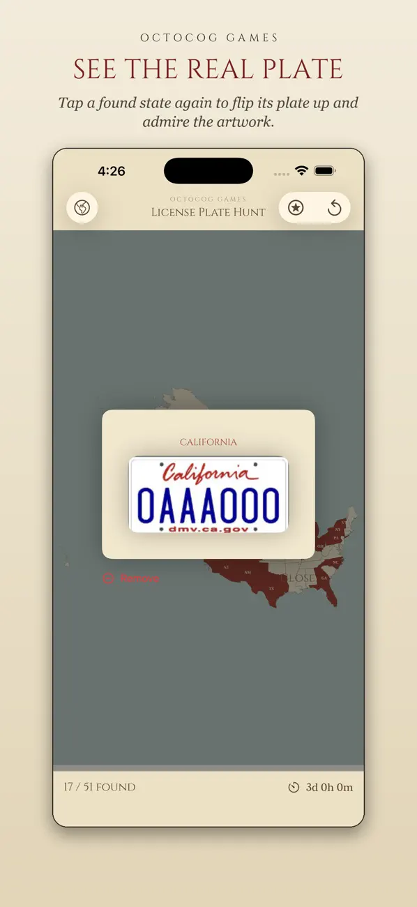 License Plate Hunt - Map Game