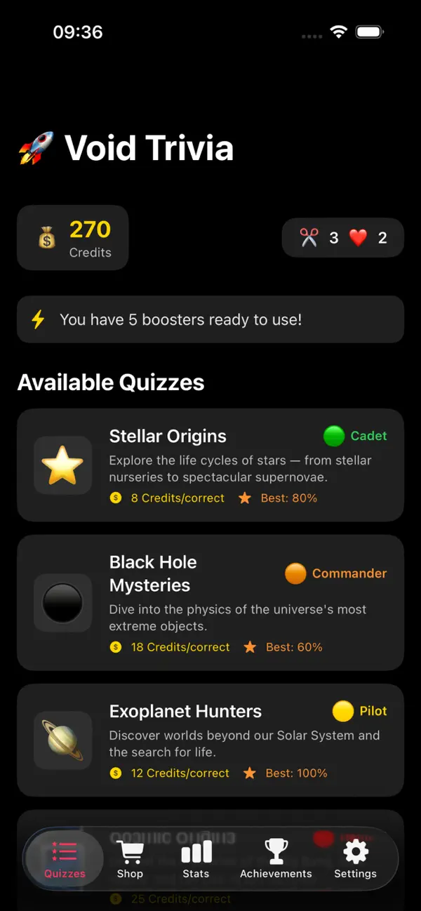 Cosmic Quiz Explorery