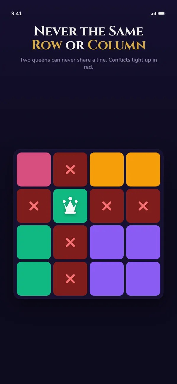 Queens Puzzle: Crown Logic