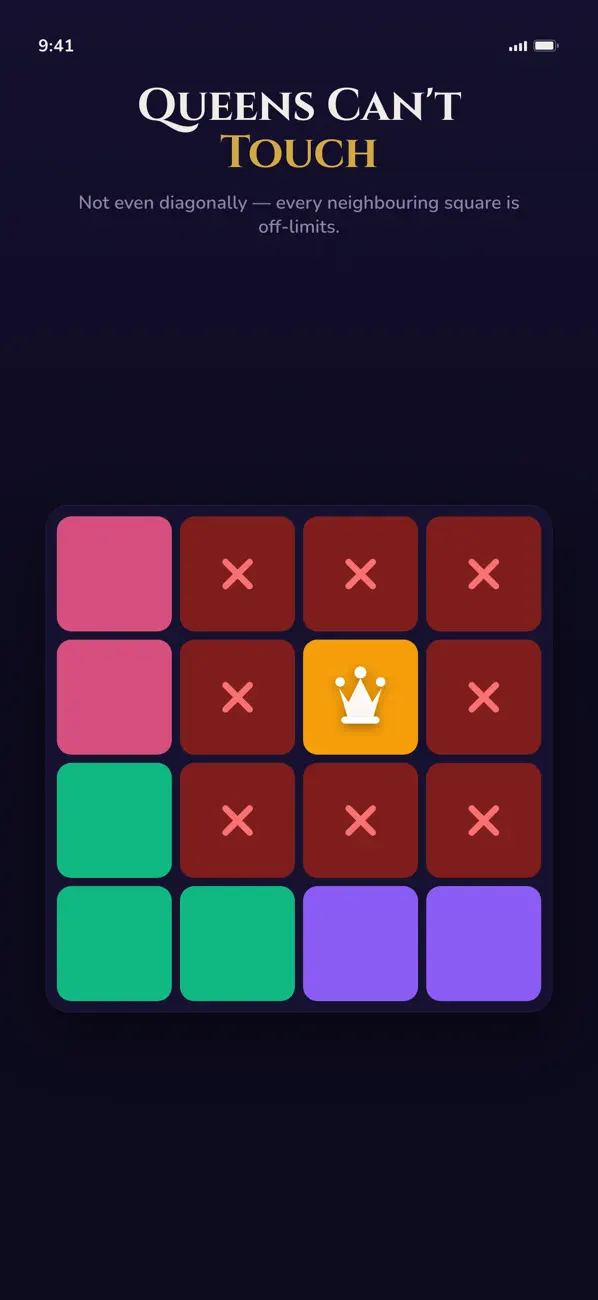 Queens Puzzle: Crown Logic
