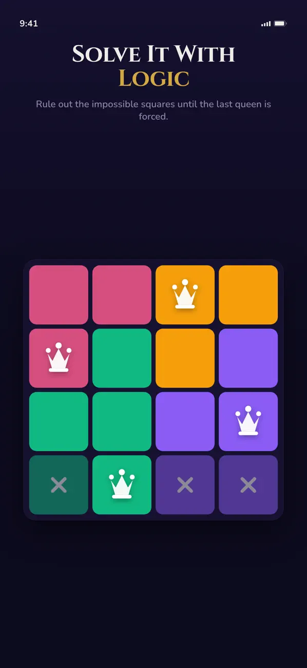 Queens Puzzle: Crown Logic
