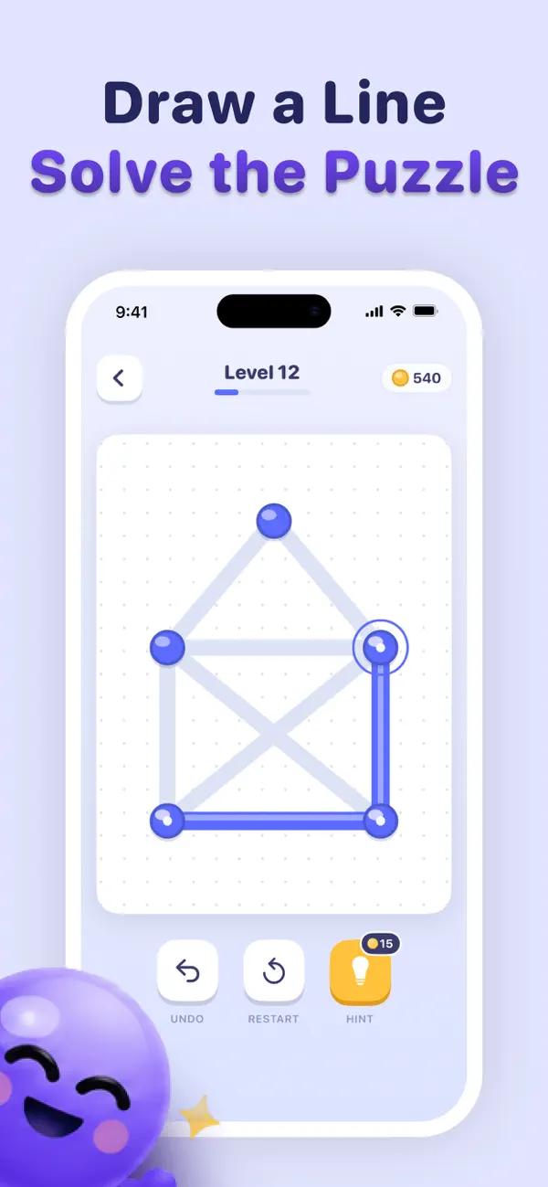 One Line Draw: Brain Puzzle