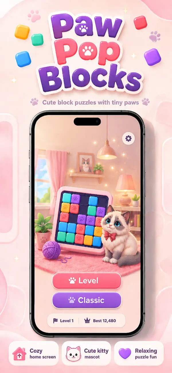 Paw Pop Blocks: Block Puzzle
