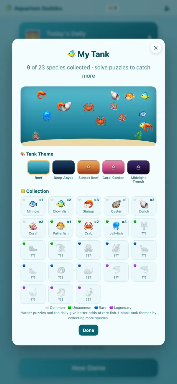 Aquarium Sudoku: Brain Puzzle
