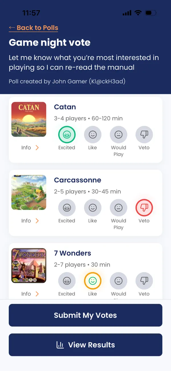 Klack: Game Night Planner