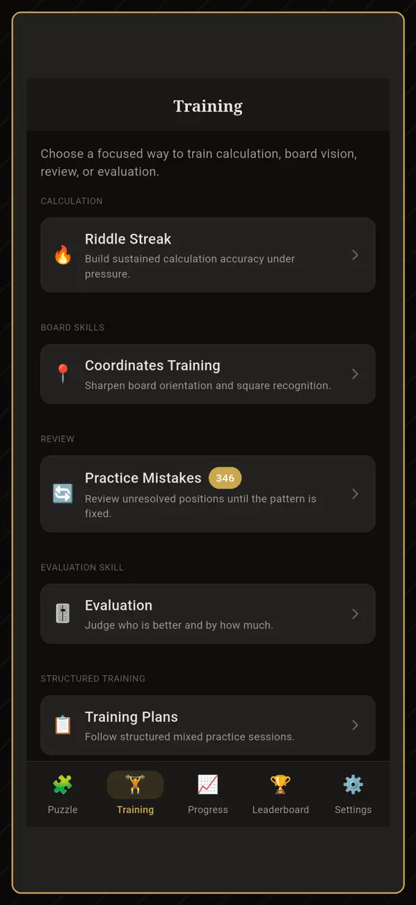ChessRiddle: Chess Trainer