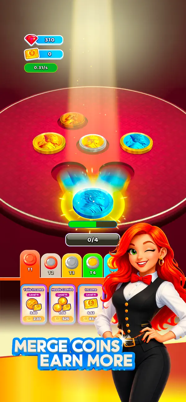 Idle Coin Flip: Merge Coins
