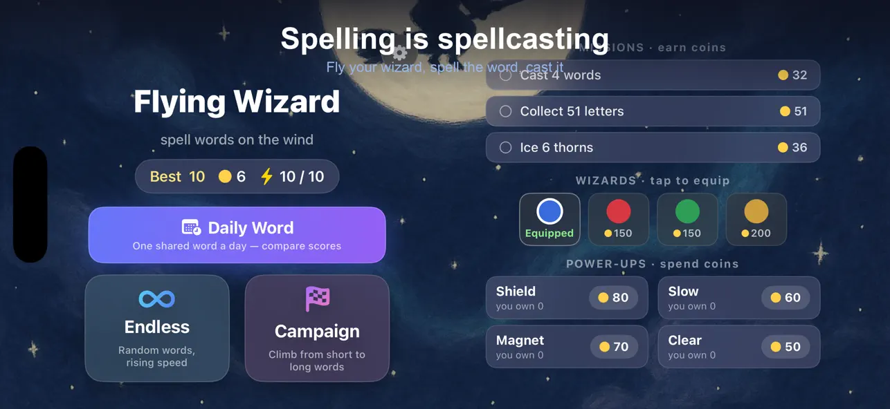 Flying Wizard: Vocabulary