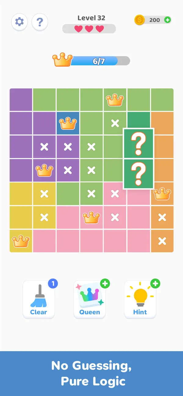 Place Queens - Logic Puzzle